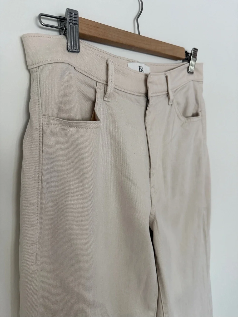 Banana Republic Wide-Leg Chinos in light khaki wash